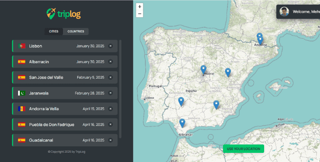 TripLog - Travel Tracker